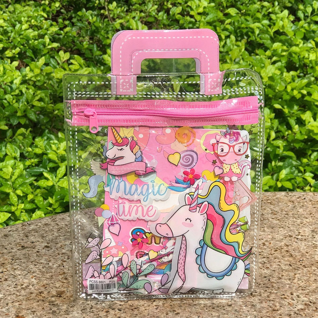 A01⭐Small gift bag 6 in 1 Cute cartoon hand carrying stationery set/goodie bags/Birthday Gift Six-piece set