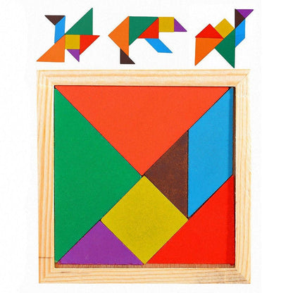 A29⭐Wooden Tangram Puzzle Gift Bag Children Mental Development Kids Educational Toy Goodie Bag