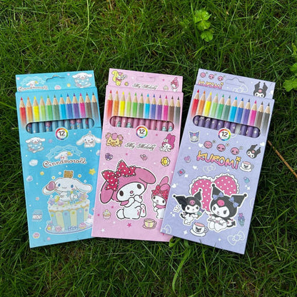 A13 Goodie Bag  Cute cartoon 12 color small pencil drawing coloring pencil