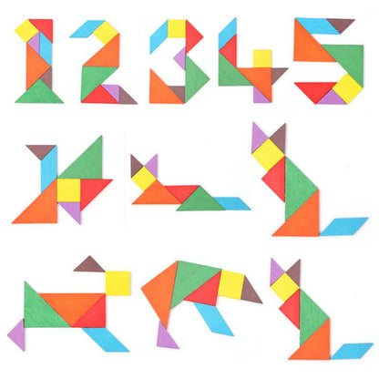 A29⭐Wooden Tangram Puzzle Gift Bag Children Mental Development Kids Educational Toy Goodie Bag